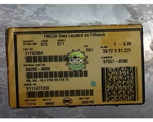 MACK CXU613 Fuel Tank