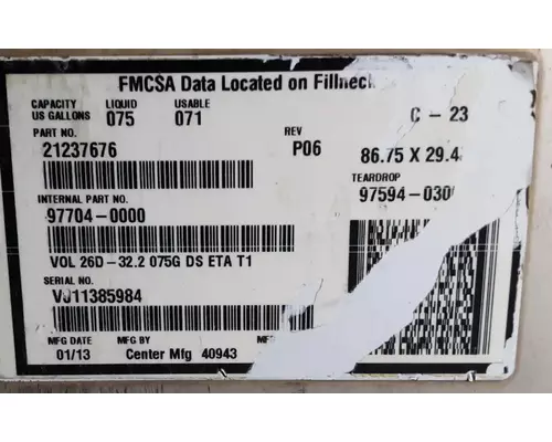 MACK CXU613 Fuel Tank