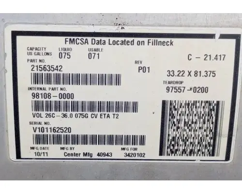 MACK CXU613 Fuel Tank