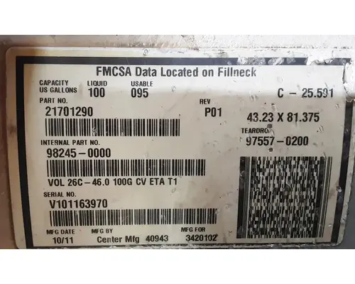 MACK CXU613 Fuel Tank