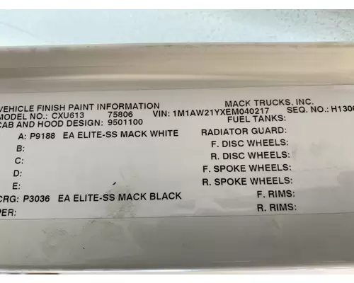 MACK CXU Door Assembly, Front