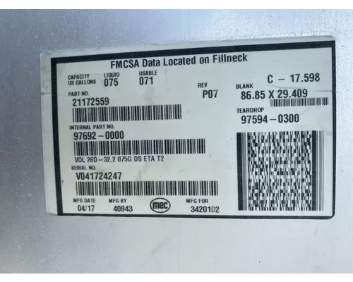 MACK CXU Fuel Tank