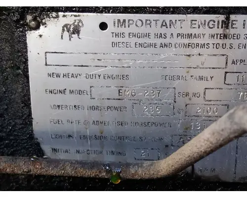 MACK E-EM6 2 VALVE ENGINE ASSEMBLY