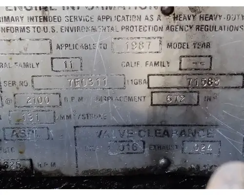 MACK E-EM6 2 VALVE ENGINE ASSEMBLY