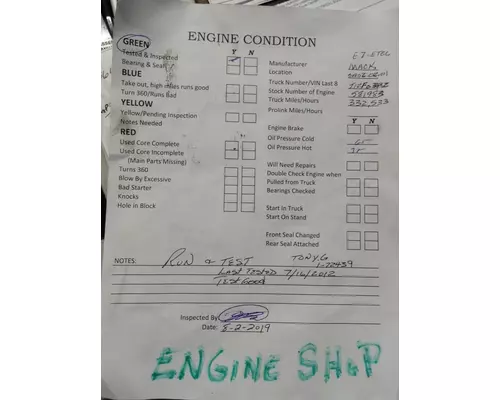 MACK E7 ETEC RH ECM ENGINE ASSEMBLY