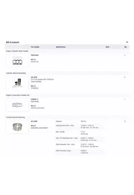 MACK E7 Engine Overhaul Kit