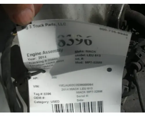 MACK MP7-325M Engine Assembly