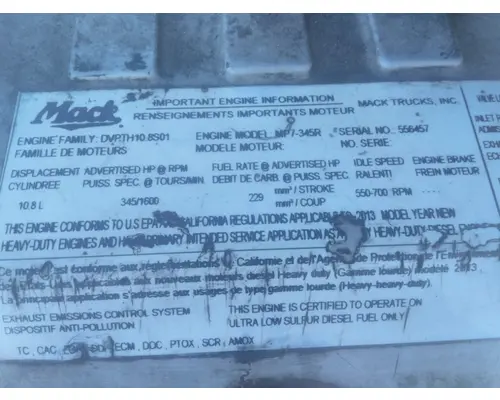 MACK MP7 EPA 10 (D11) ENGINE ASSEMBLY