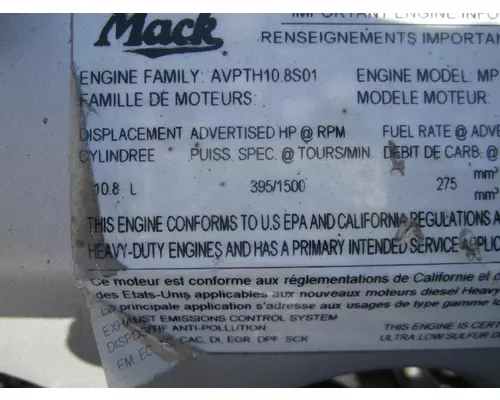 MACK MP7 EPA 10 (D11) ENGINE ASSEMBLY