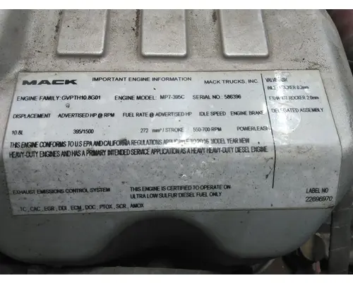 MACK MP7 EPA 13 (D11) ENGINE ASSEMBLY