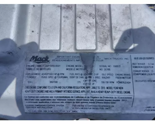 MACK MP7 EPA 13 (D11) ENGINE ASSEMBLY