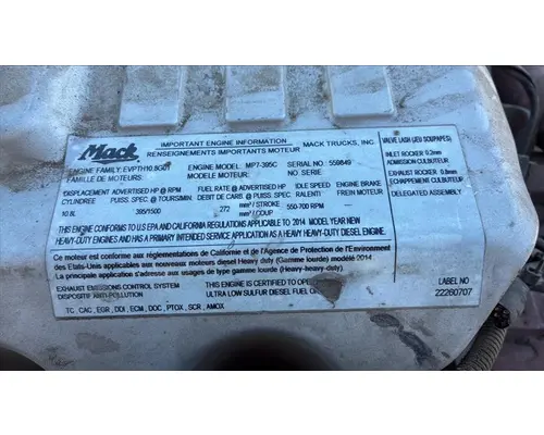 MACK MP7 EPA 13 (D11) ENGINE ASSEMBLY