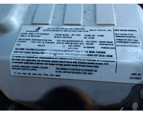 MACK MP7 EPA 13 (D11) ENGINE ASSEMBLY