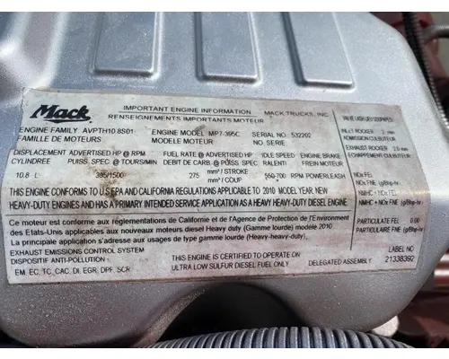 MACK MP7 Engine Assembly