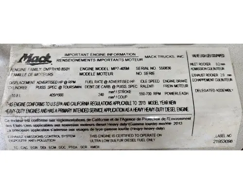 MACK MP7 Engine Assembly