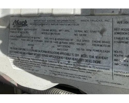 MACK MP7 Engine Assembly