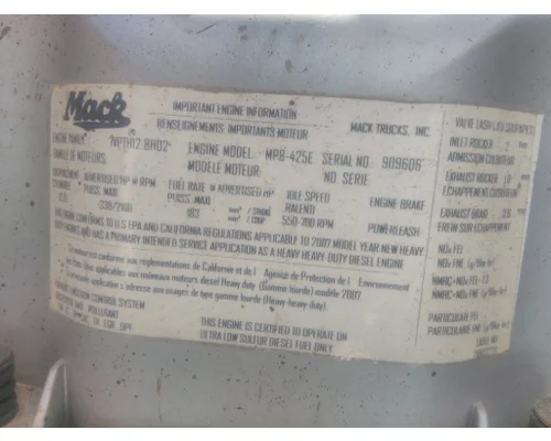 MACK MP8 EPA 07 (D13) ENGINE ASSEMBLY