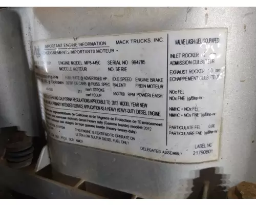 MACK MP8 EPA 10 (D13) ENGINE ASSEMBLY