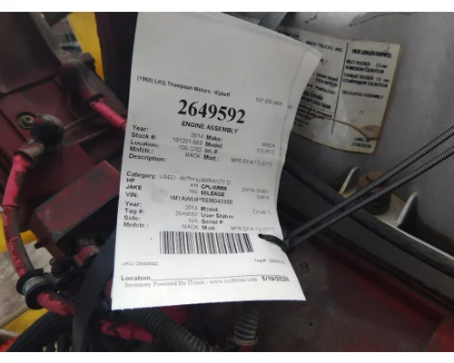 MACK MP8 EPA 13 (D13) ENGINE ASSEMBLY