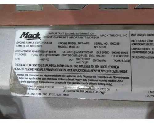 MACK MP8 EPA 13 (D13) ENGINE ASSEMBLY