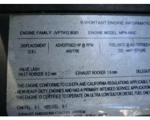 MACK MP8 EPA 17 (D13) ENGINE ASSEMBLY