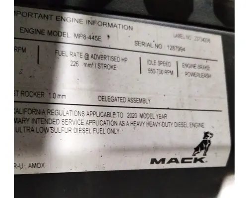 MACK MP8 EPA 17 (D13) ENGINE ASSEMBLY