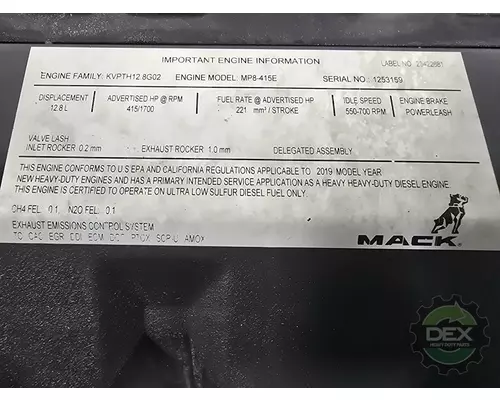 MACK MP8 Engine Assembly