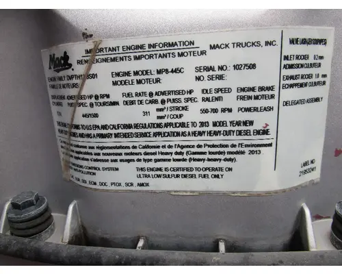 MACK MP8 Engine Assembly