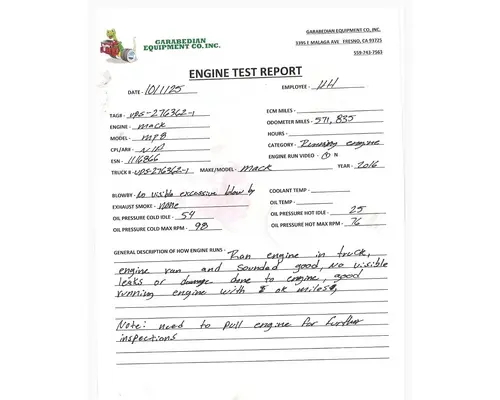 MACK MP8 Engine Assembly