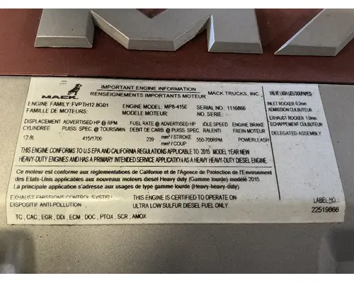 MACK MP8 Engine Assembly