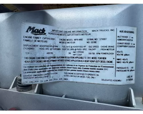 MACK MP8 Engine Assembly