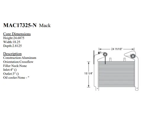 MACK MR Series Charge Air Cooler (ATAAC)