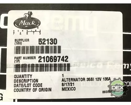MACK  Alternator