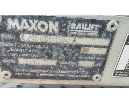 MAXON DMD SERIES LIFT GATE ASSEMBLY