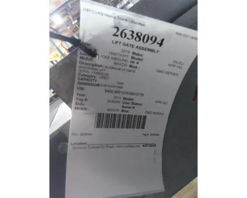 MAXON DMD SERIES LIFT GATE ASSEMBLY
