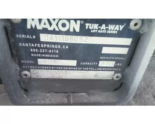 MAXON GPTLR SERIES LIFT GATE ASSEMBLY