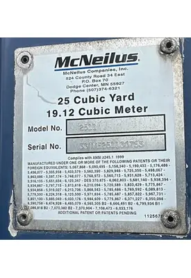 MCNEILUS REAR LOADER TRUCK BODIES, PACKER BODY