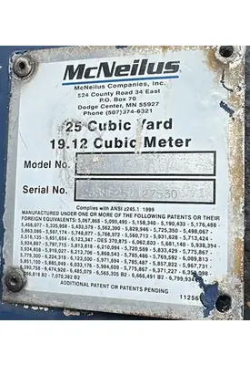 MCNEILUS REAR LOADER TRUCK BODIES, PACKER BODY