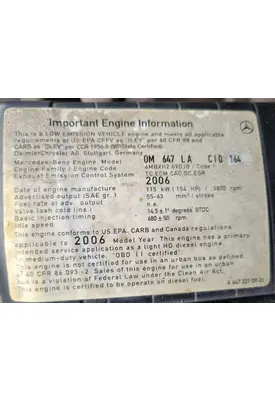 MERCEDES MB OM647LA Engine Assembly