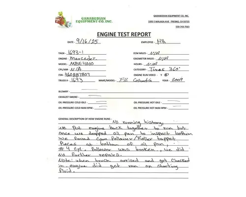 MERCEDES MBE4000 Engine Assembly