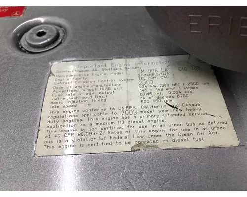 MERCEDES MBE900 Engine Assembly
