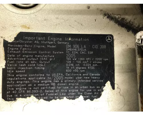 MERCEDES MBE900 Engine Assembly