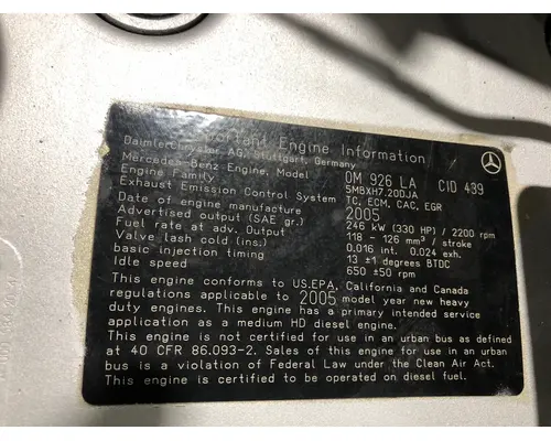 MERCEDES MBE900 Engine Assembly