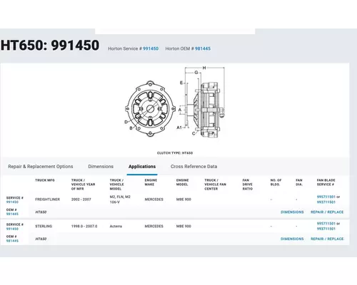 MERCEDES MBE900 Fan Clutch