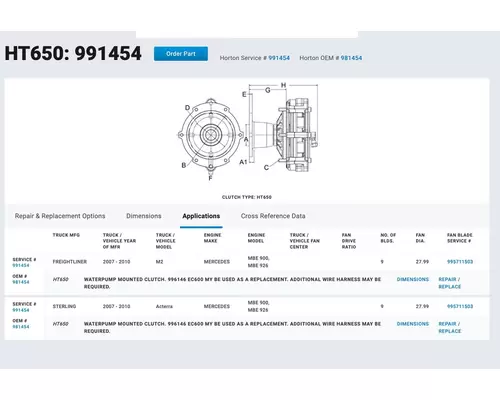 MERCEDES MBE900 Fan Clutch