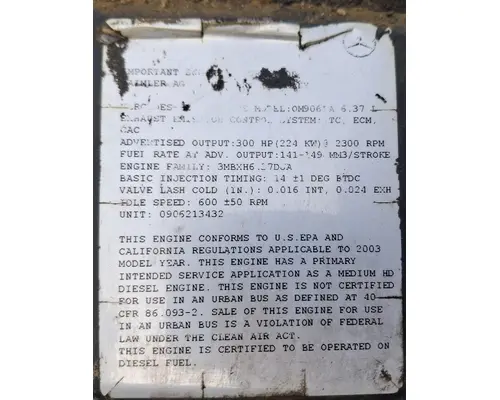 MERCEDES MBE906 Engine Assembly