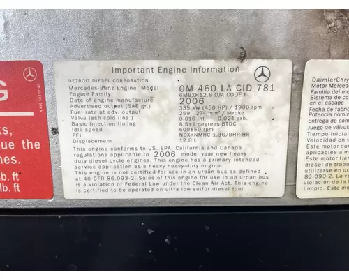 MERCEDES OM460 EGR Engine Assembly