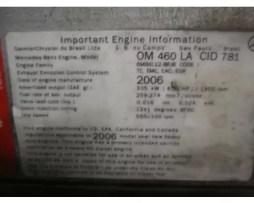 MERCEDES OM460-LA-MBE4000 EPA 04 ENGINE ASSEMBLY