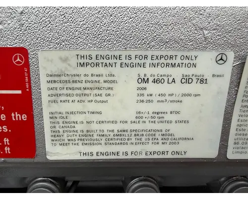 MERCEDES OM460LA Engine Assembly