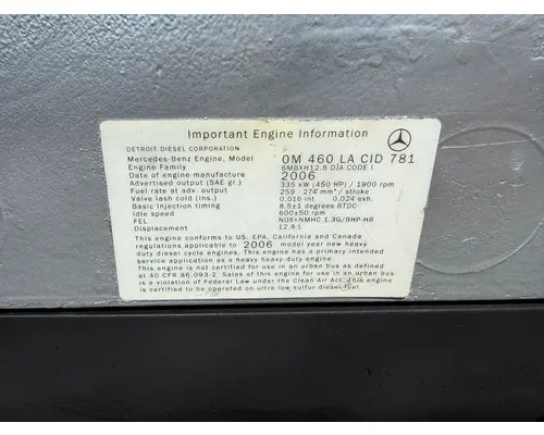 MERCEDES OM460LA Engine Assembly